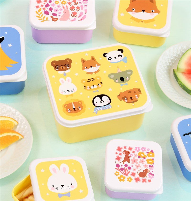 4 Cajitas de almuerzo Animales - MINI MUNDO