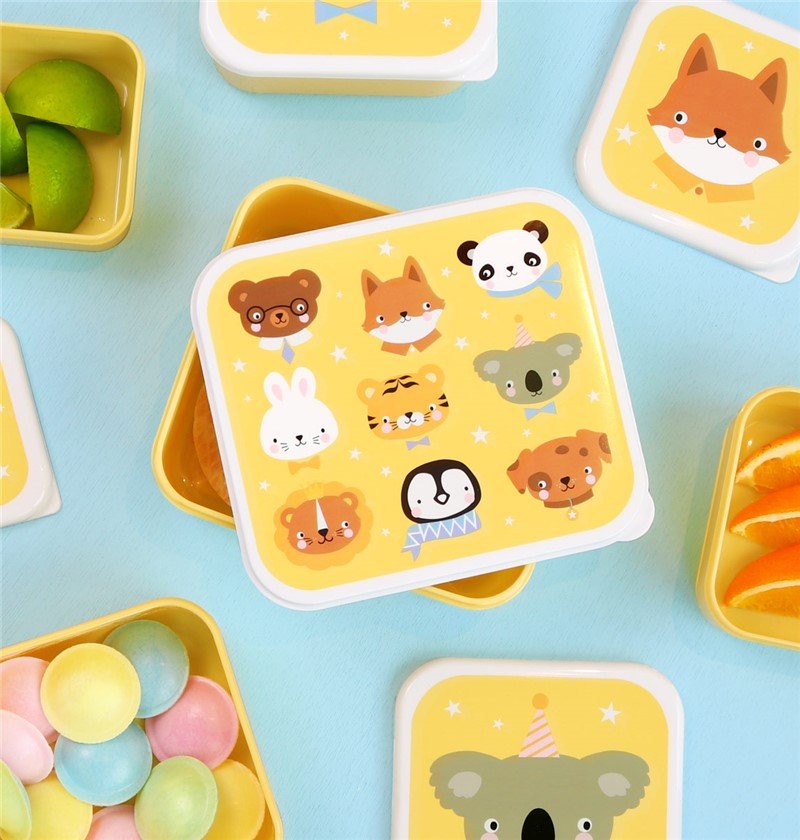 4 Cajitas de almuerzo Animales - MINI MUNDO