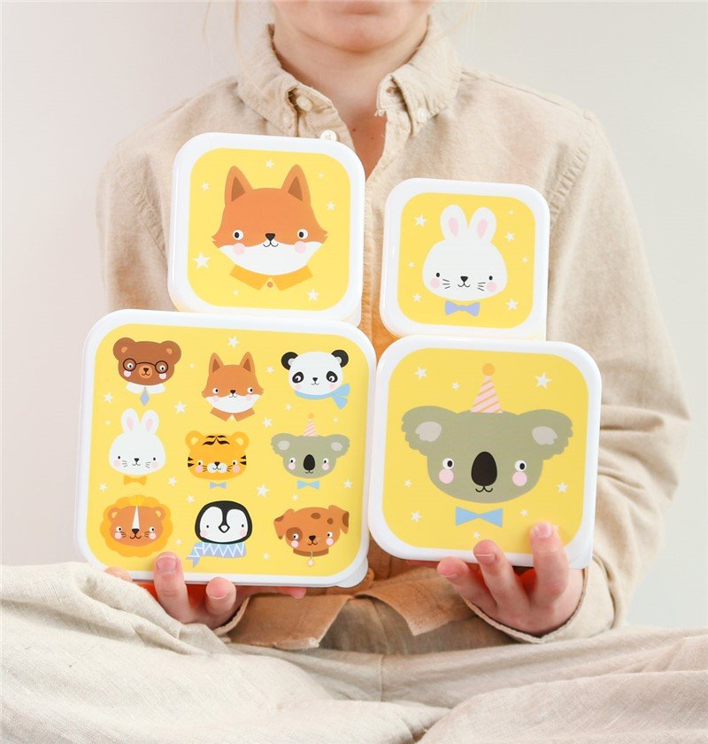 4 Cajitas de almuerzo Animales - MINI MUNDO