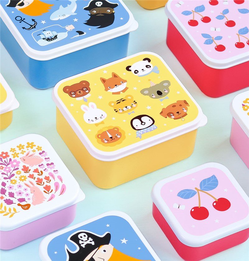 4 Cajitas de almuerzo Animales - MINI MUNDO