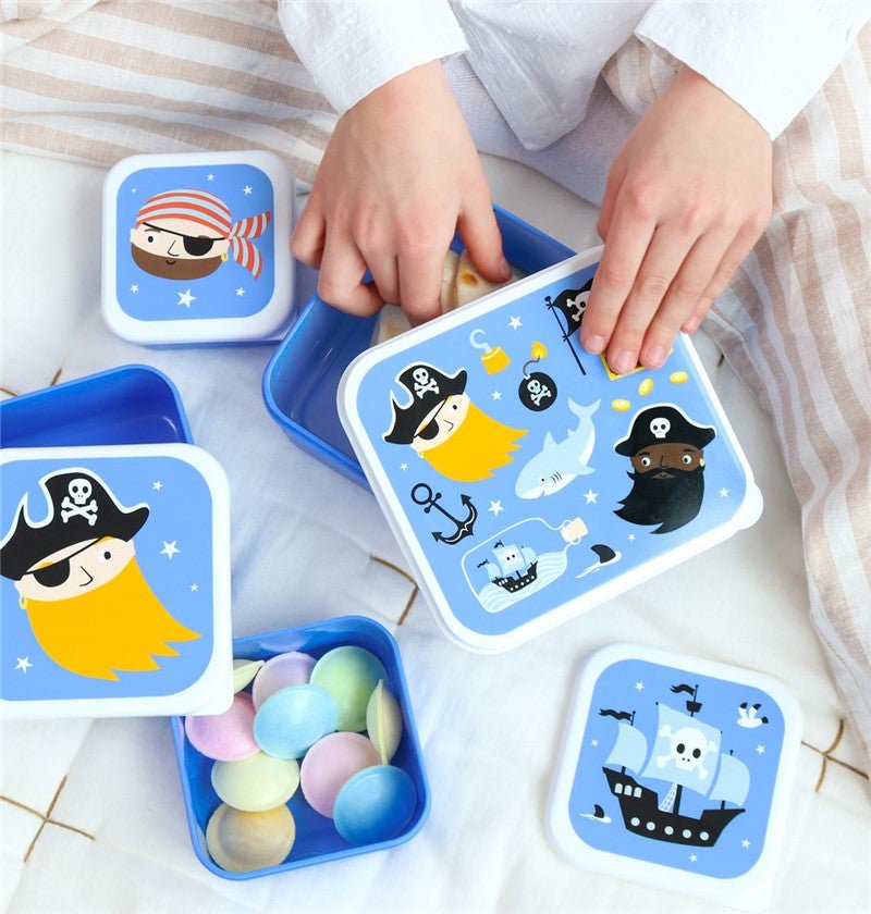 4 Cajitas de almuerzo Piratas - MINI MUNDO