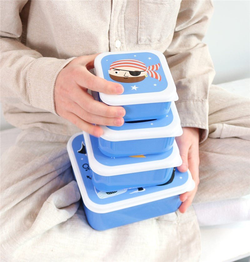 4 Cajitas de almuerzo Piratas - MINI MUNDO