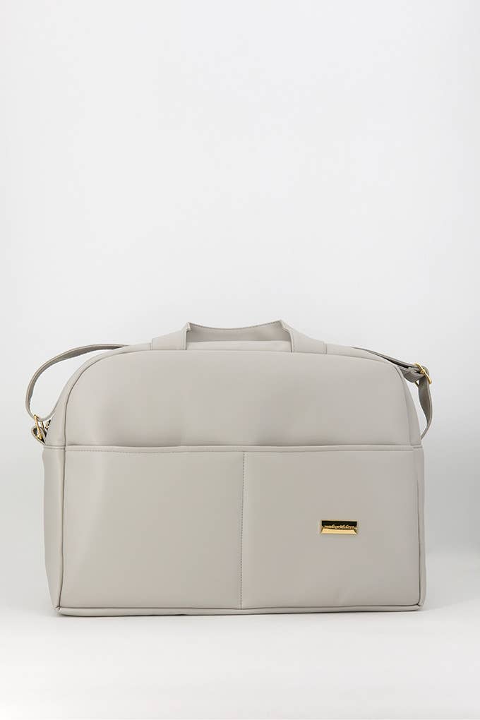 Bolso de maternidad de piel sintética - gris - MINI MUNDO