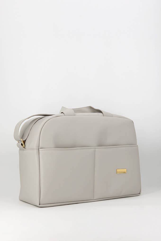 Bolso de maternidad de piel sintética - gris - MINI MUNDO