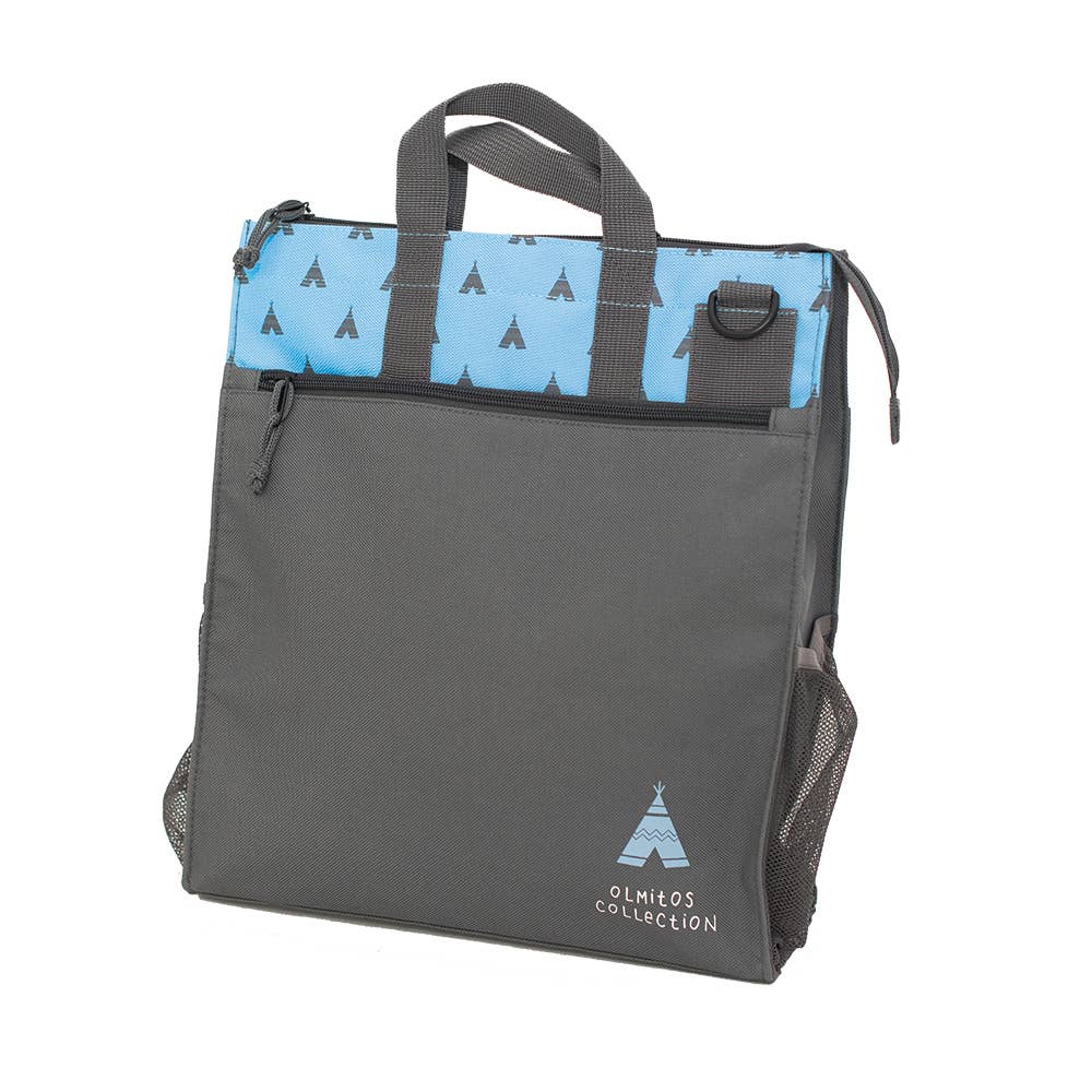 Bolso para pañales. Azul, dibujo Tipi. (Olmitos) - MINI MUNDO
