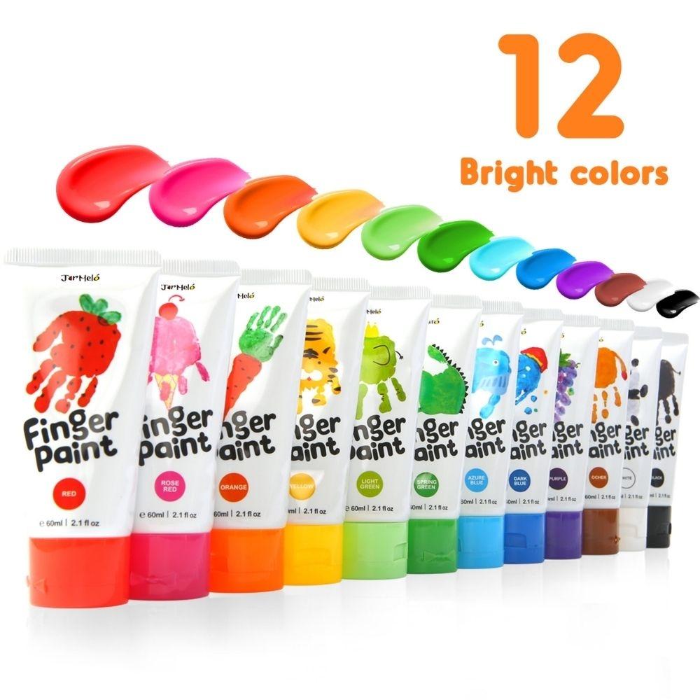 Bote pintura de dedos (12 ud.) - MINI MUNDO
