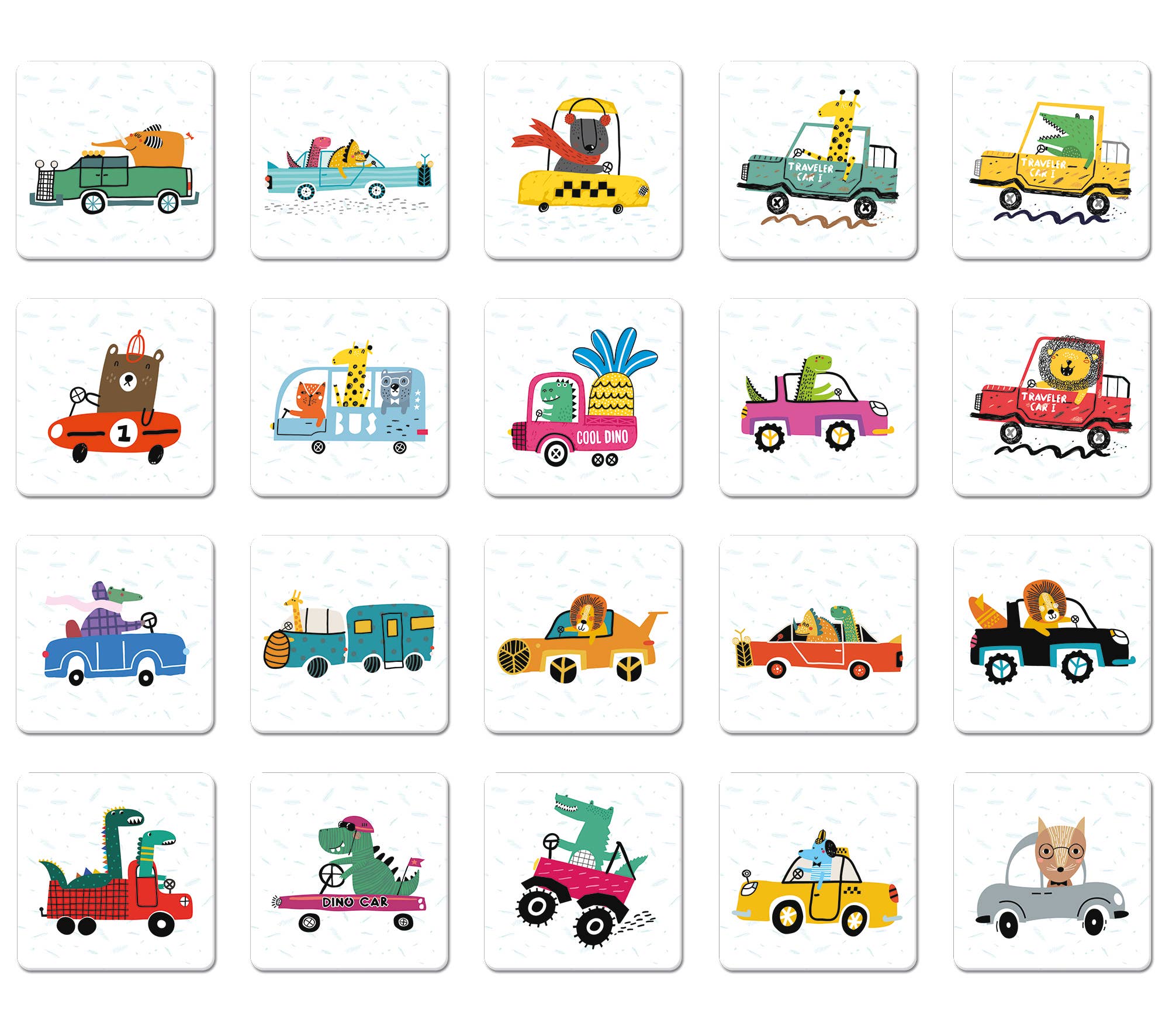 Juego del Memory - coches - MINI MUNDO