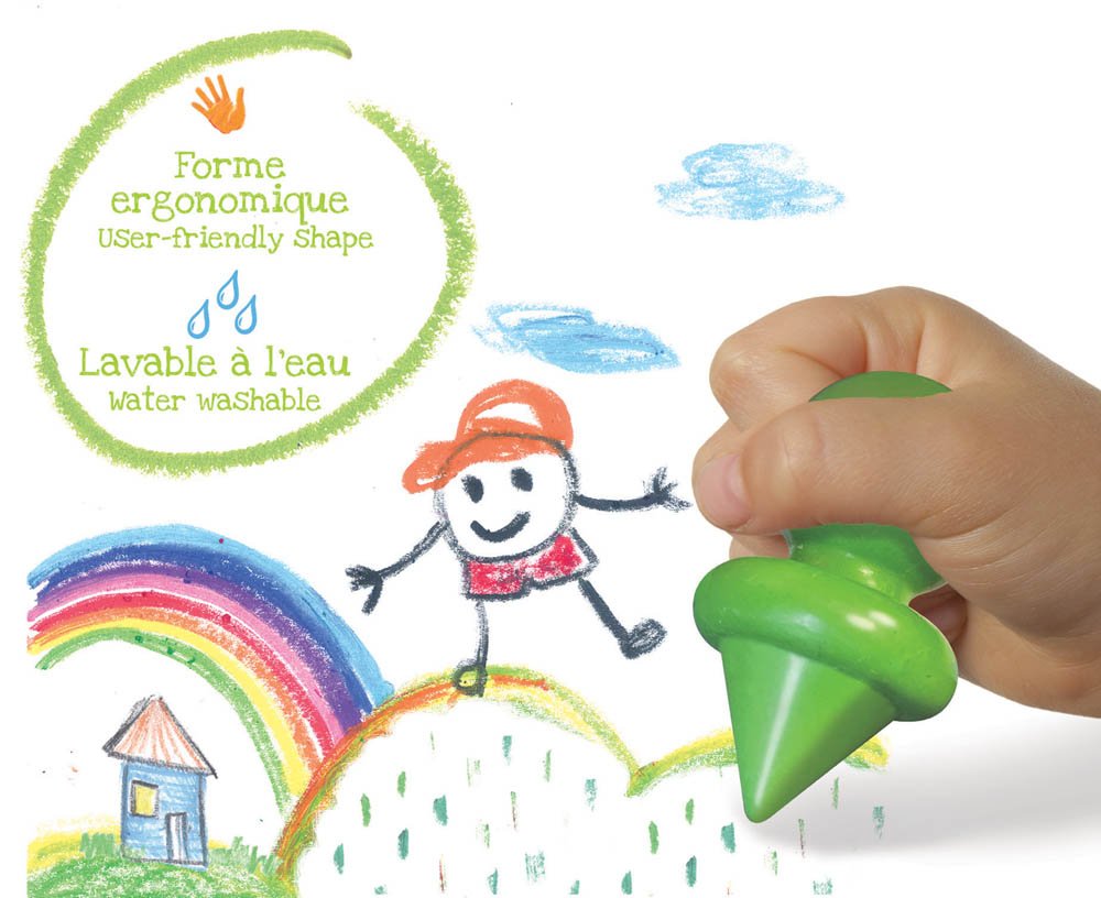 Lápices de cera ergonómicos (x9) - MINI MUNDO