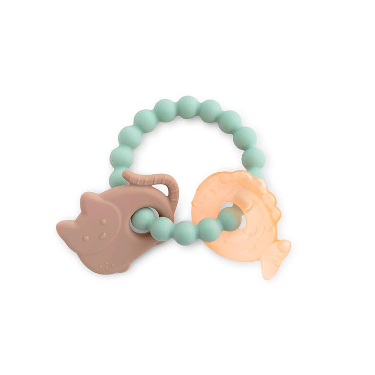 Mordedor de agua y silicona gato & pez - MINI MUNDO