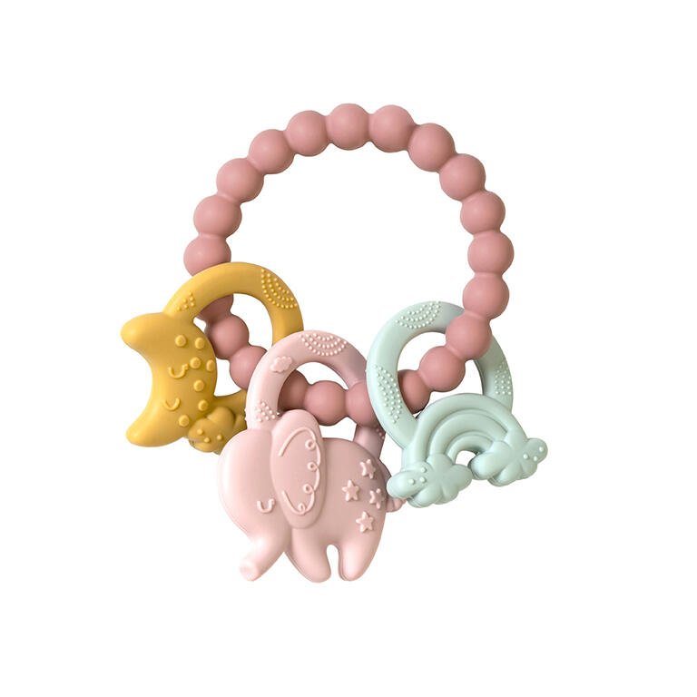 Mordedor silicona "Ele - Fun" rosa - MINI MUNDO