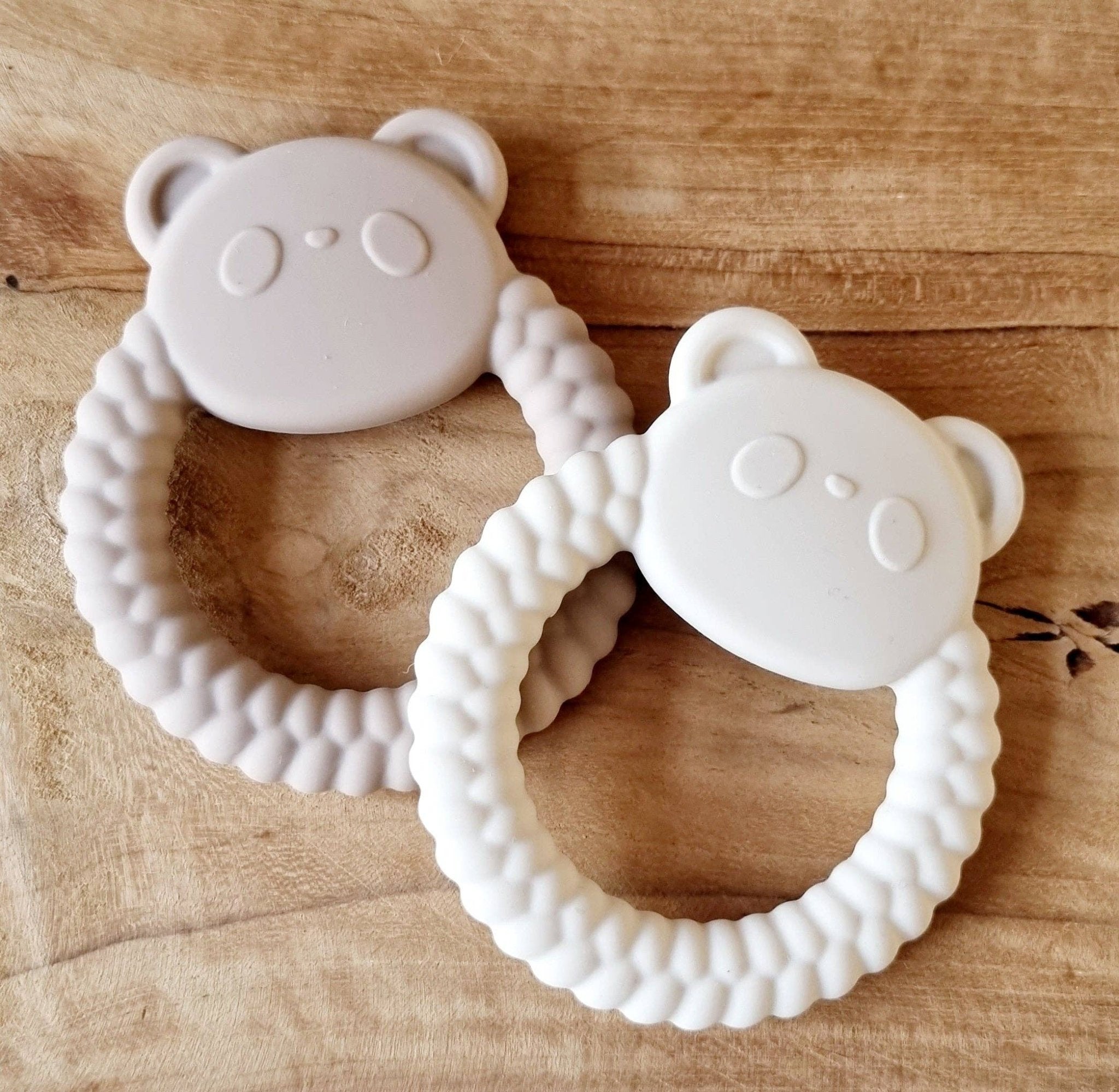 Mordedor silicona - oso panda blanco - MINI MUNDO