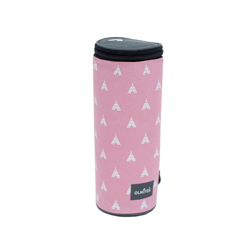Pack Bolso de pañales + funda térmica - Olmitos - rosa y gris - MINI MUNDO