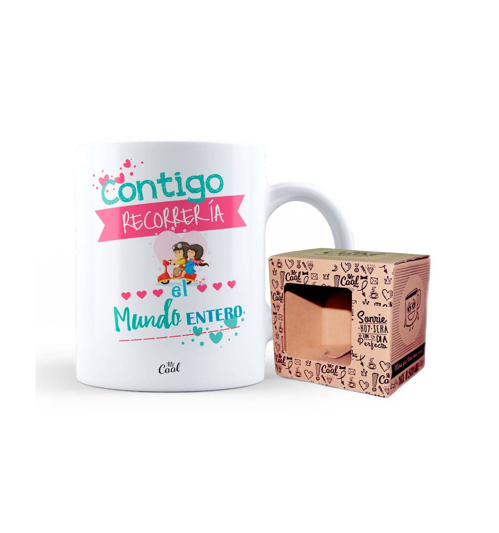 Taza – Contigo recorrería el mundo entero - MINI MUNDO