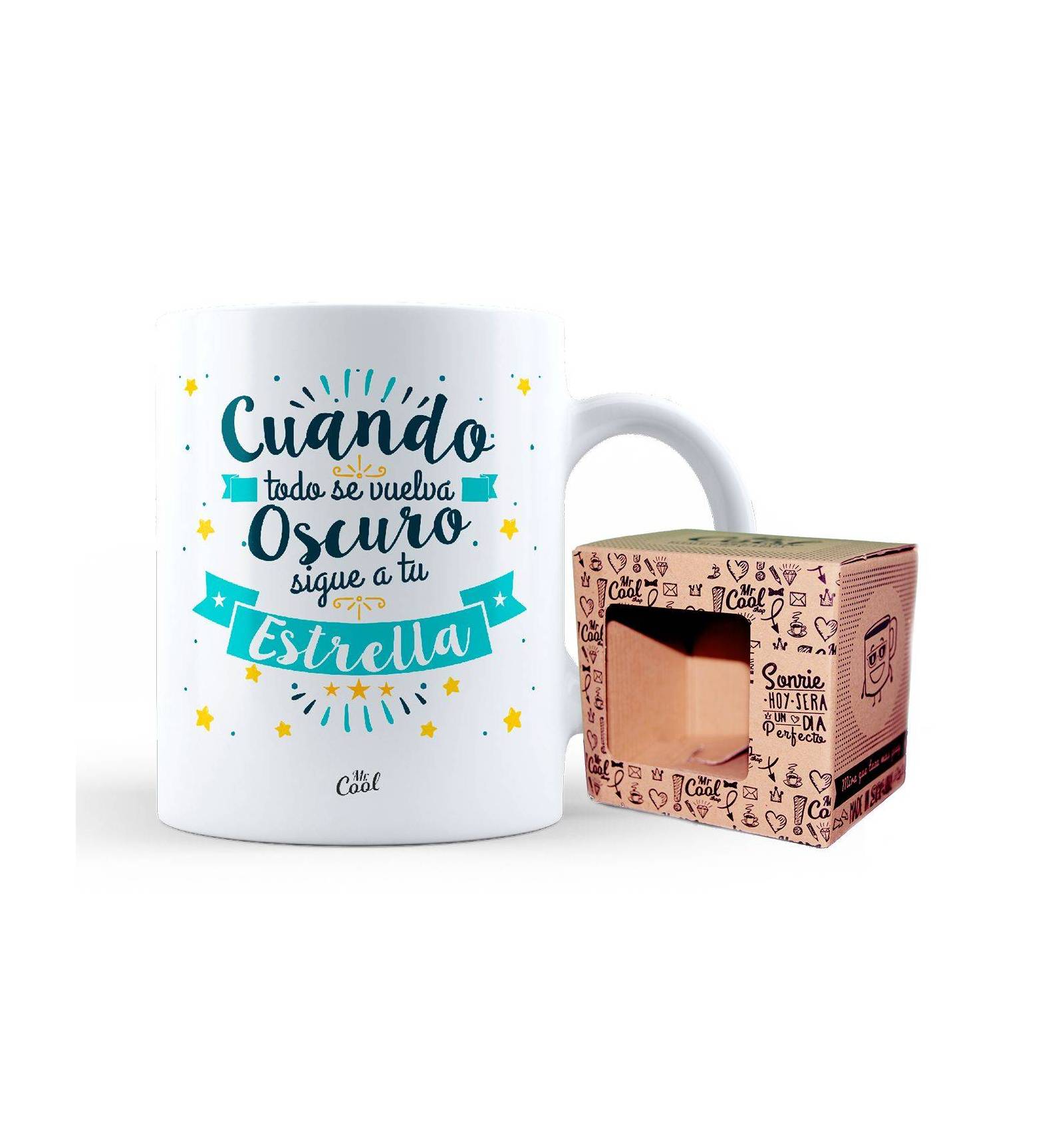 Taza: Cuando todo se vuelve oscuro sigue a tu estrella - MINI MUNDO