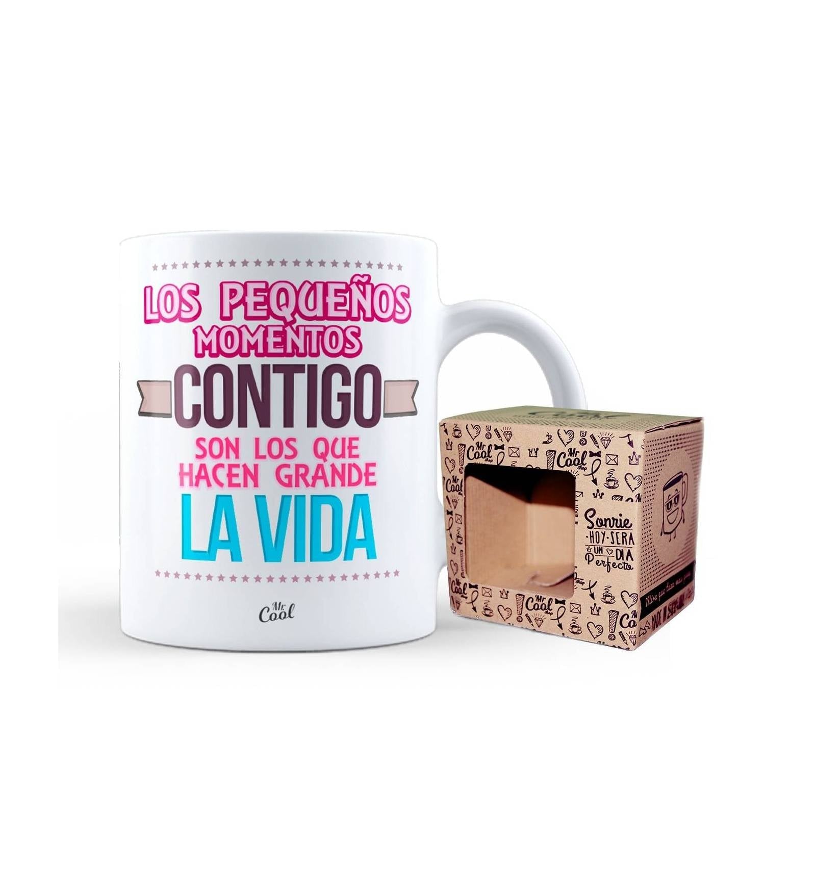 Taza:Los pequeños momentos contigo son los que hacen grande la vida - MINI MUNDO